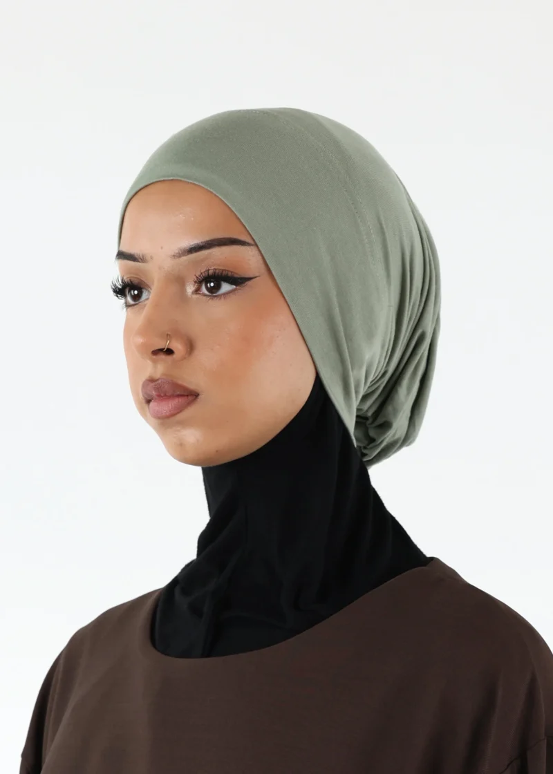 Alternative view of Jersey closed-cap underscarf - Soft Viscose - Hunter Green