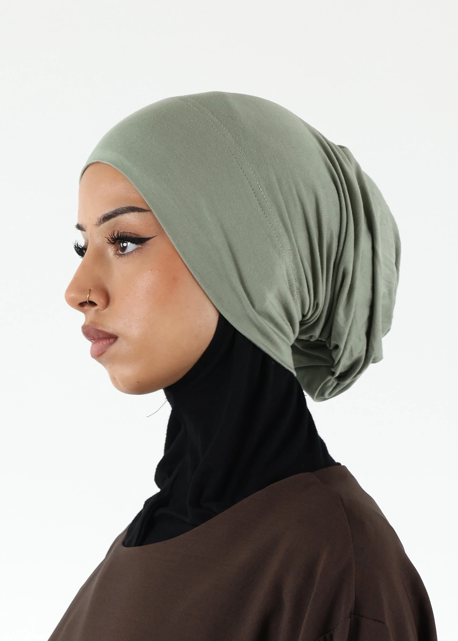 Jersey closed-cap underscarf - Soft Viscose - Hunter Green