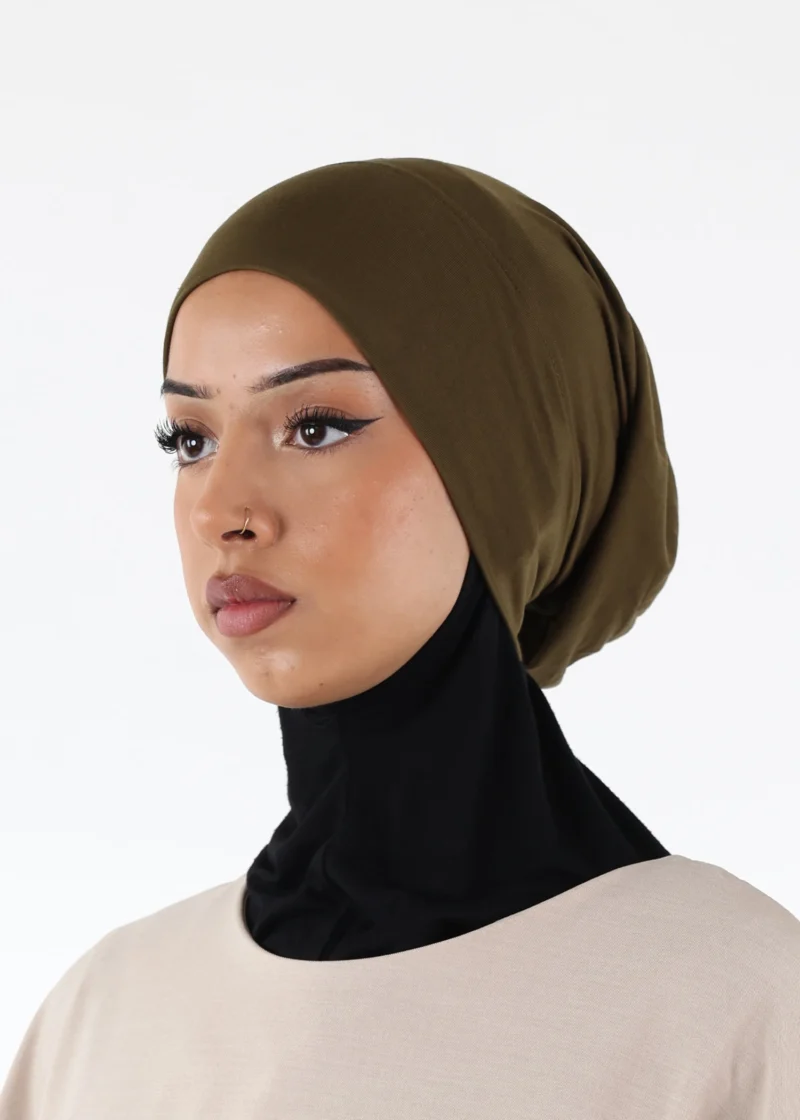 Alternative view of Jersey closed-cap underscarf - Soft Viscose - Khaki