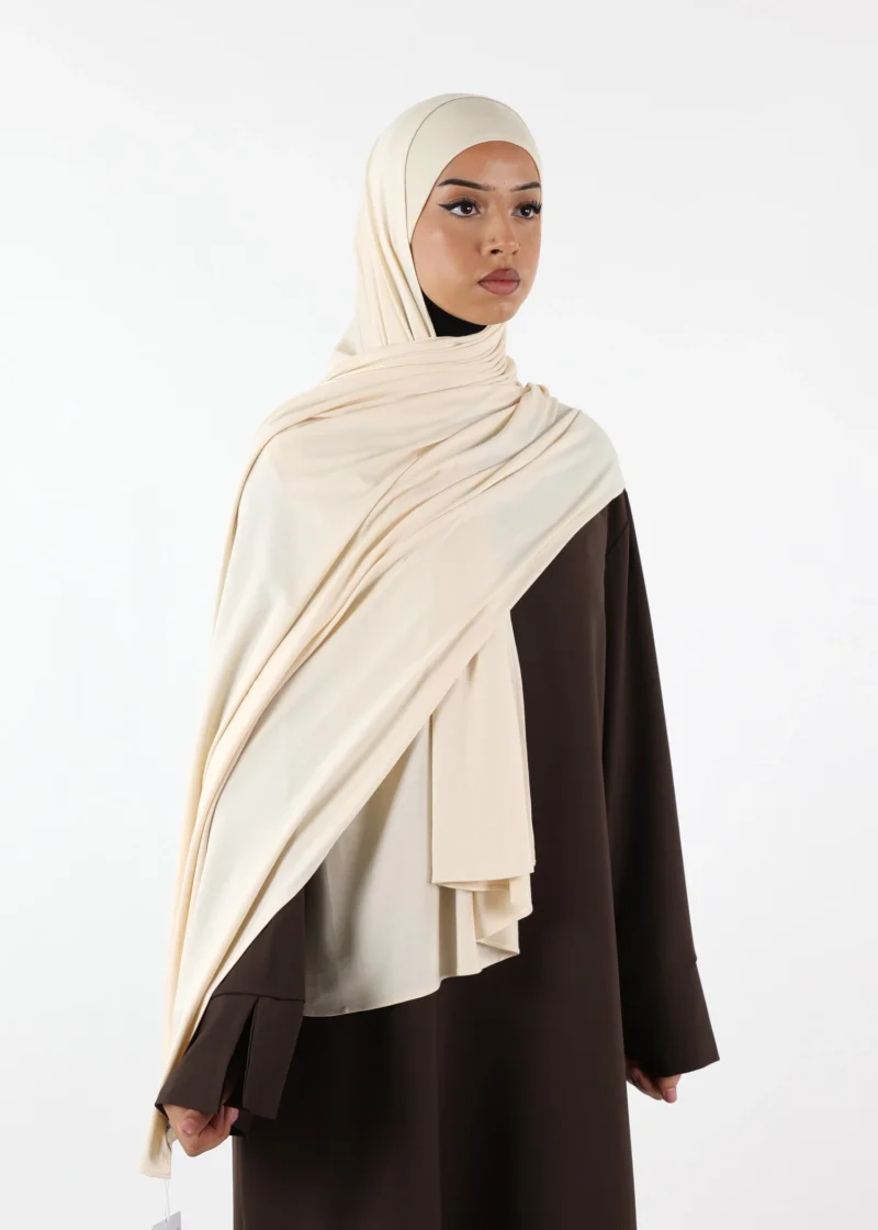 Jersey closed-cap underscarf - Soft Viscose - Meringue Yellow - Image 4
