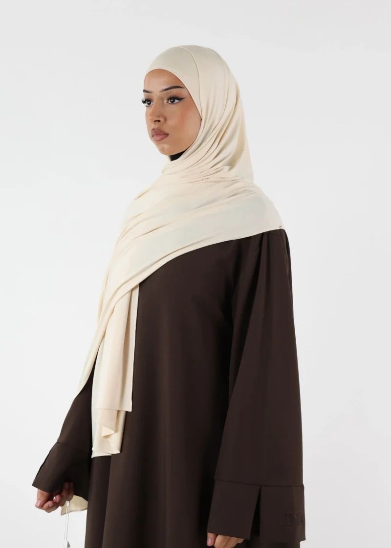 Alternative view of Jersey closed-cap underscarf - Soft Viscose - Meringue Yellow