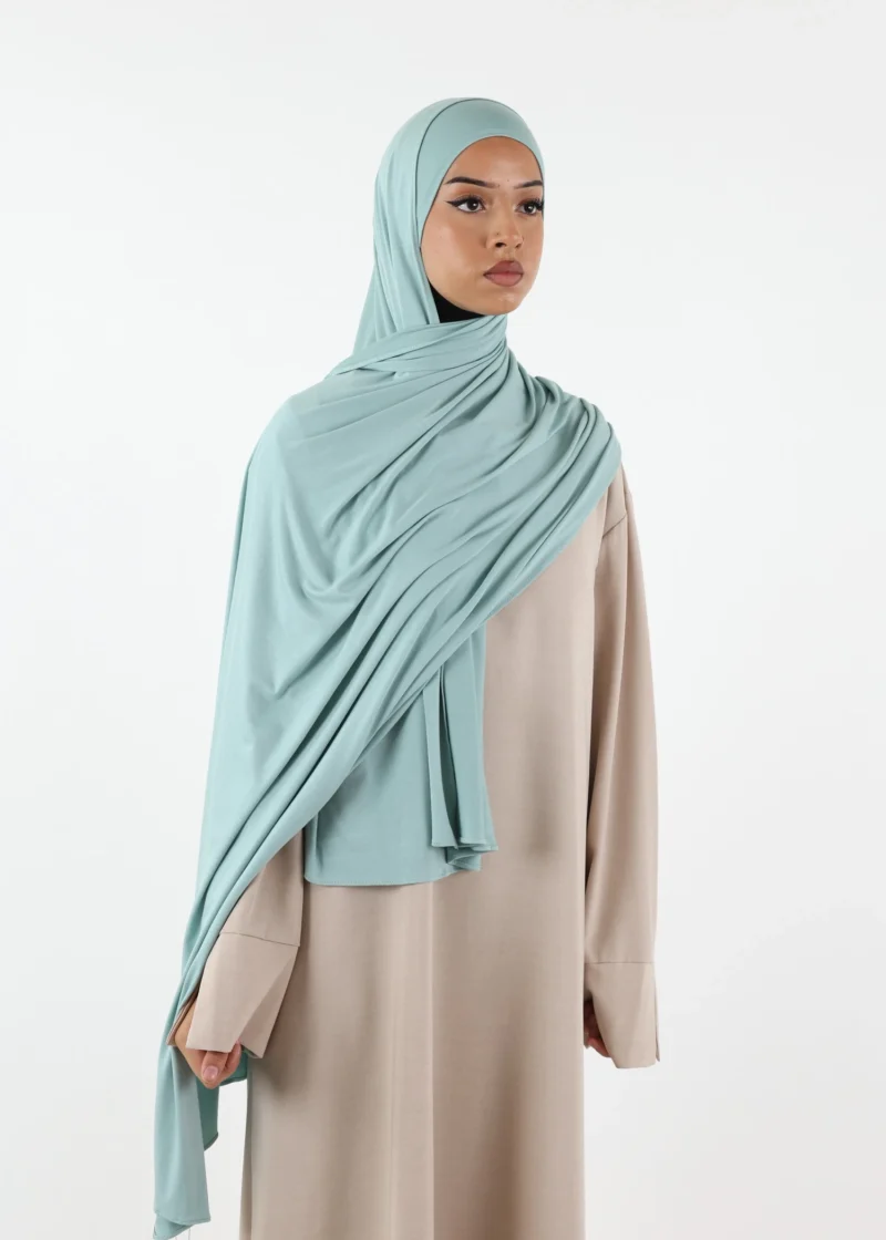 Jersey closed-cap underscarf - Soft Viscose - Misty Green - Image 3