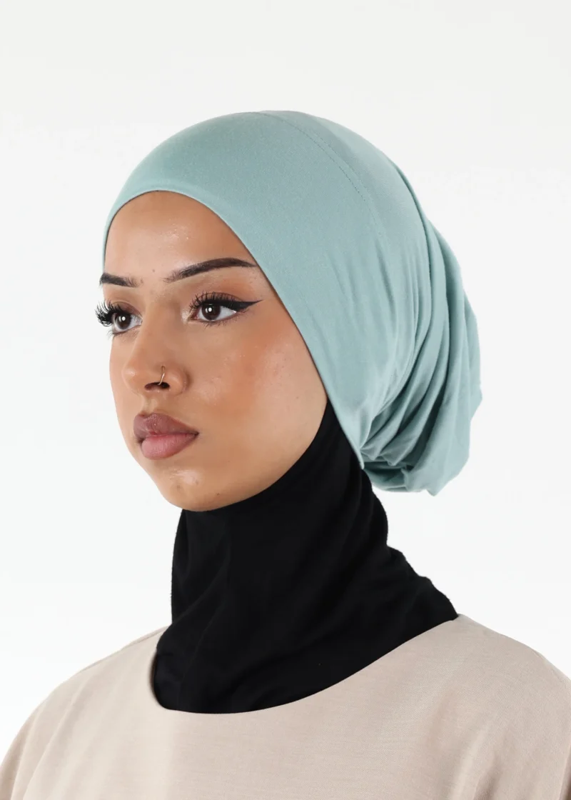 Alternative view of Jersey closed-cap underscarf - Soft Viscose - Misty Green