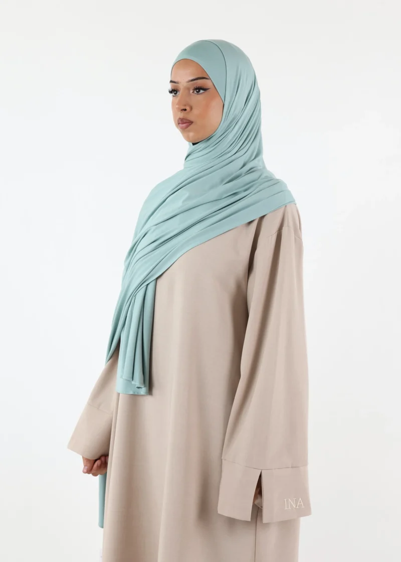Jersey closed-cap underscarf - Soft Viscose - Misty Green - Image 4