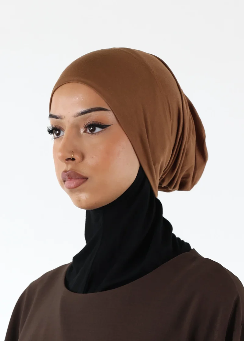 Alternative view of Jersey closed-cap underscarf - Soft Viscose - Mocha