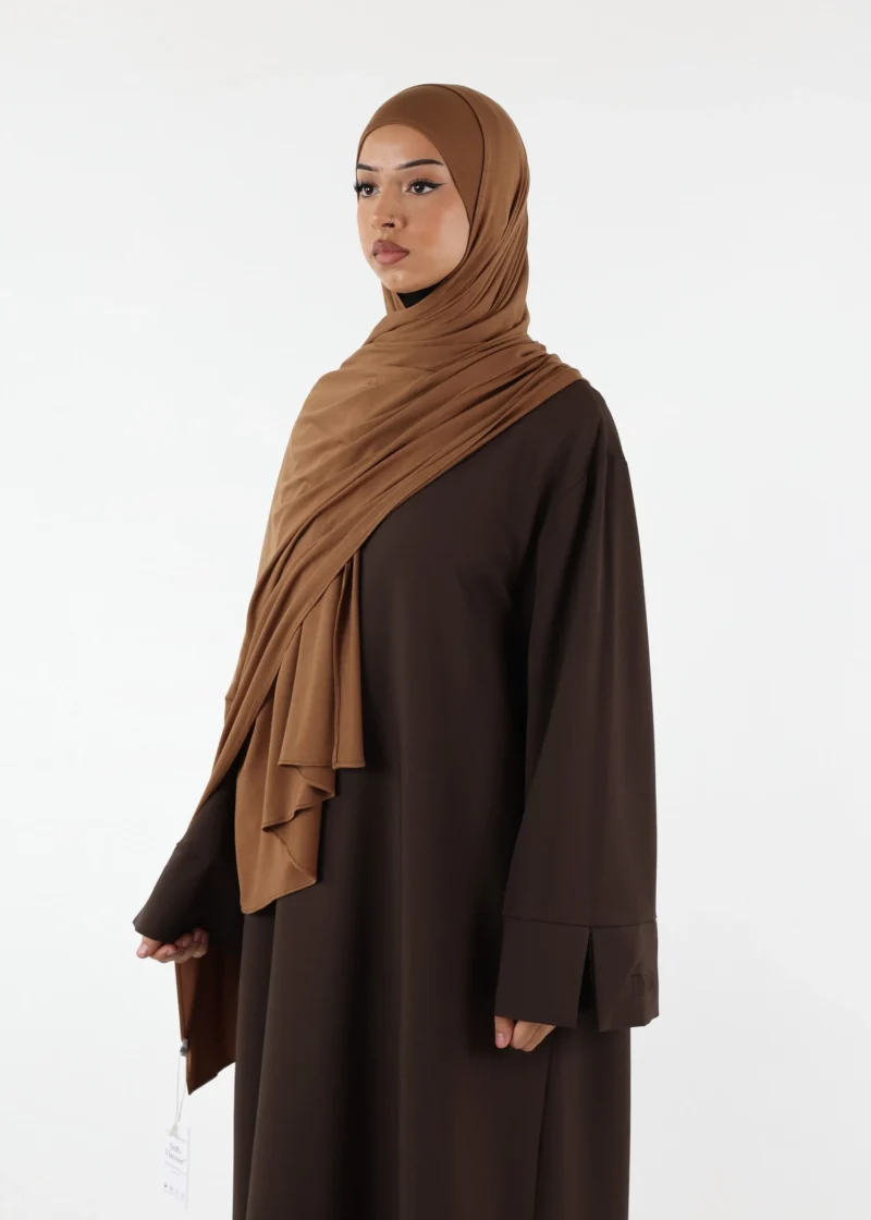 Jersey closed-cap underscarf - Soft Viscose - Mocha - Image 3