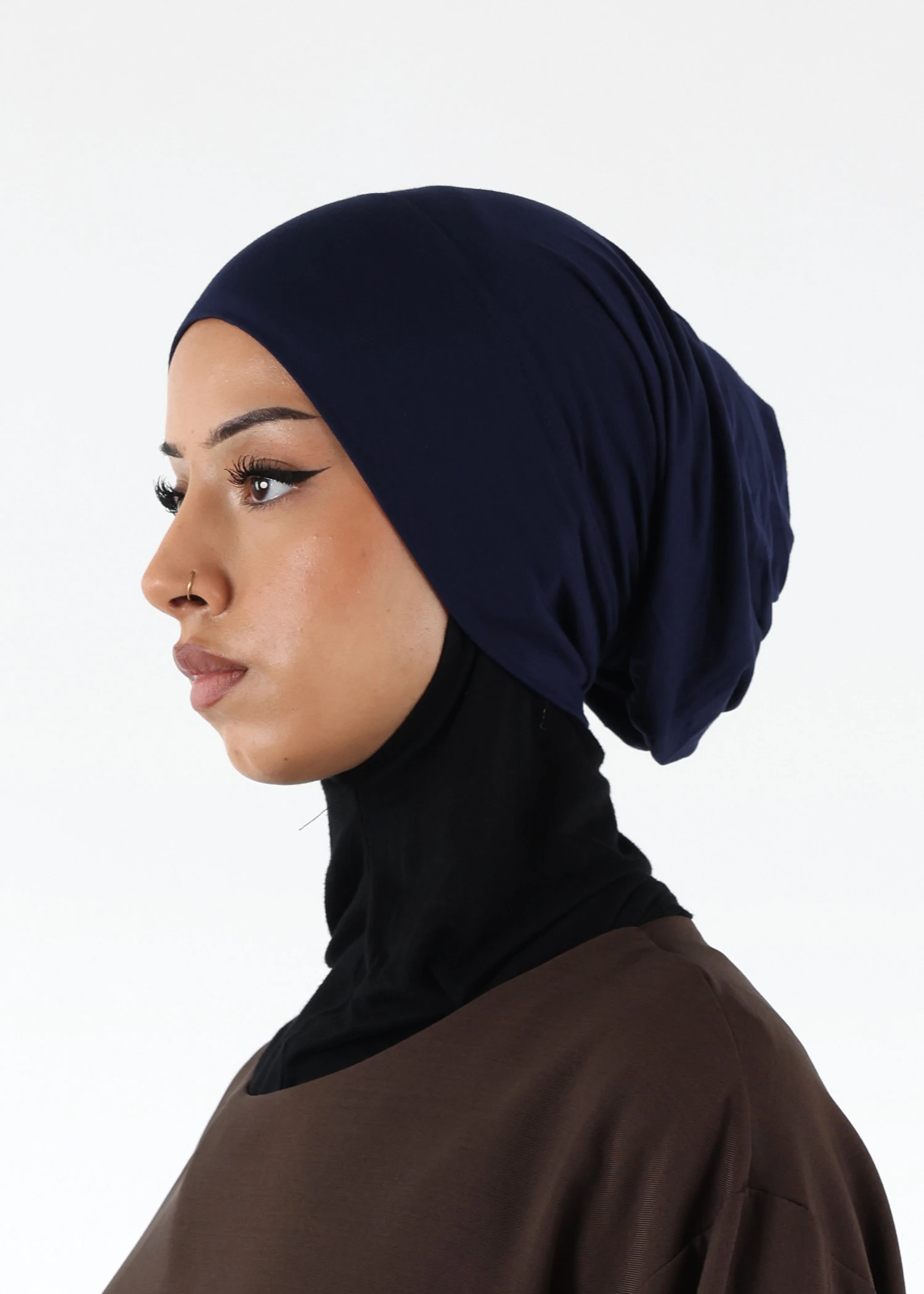 Jersey closed-cap underscarf - Soft Viscose - Navy