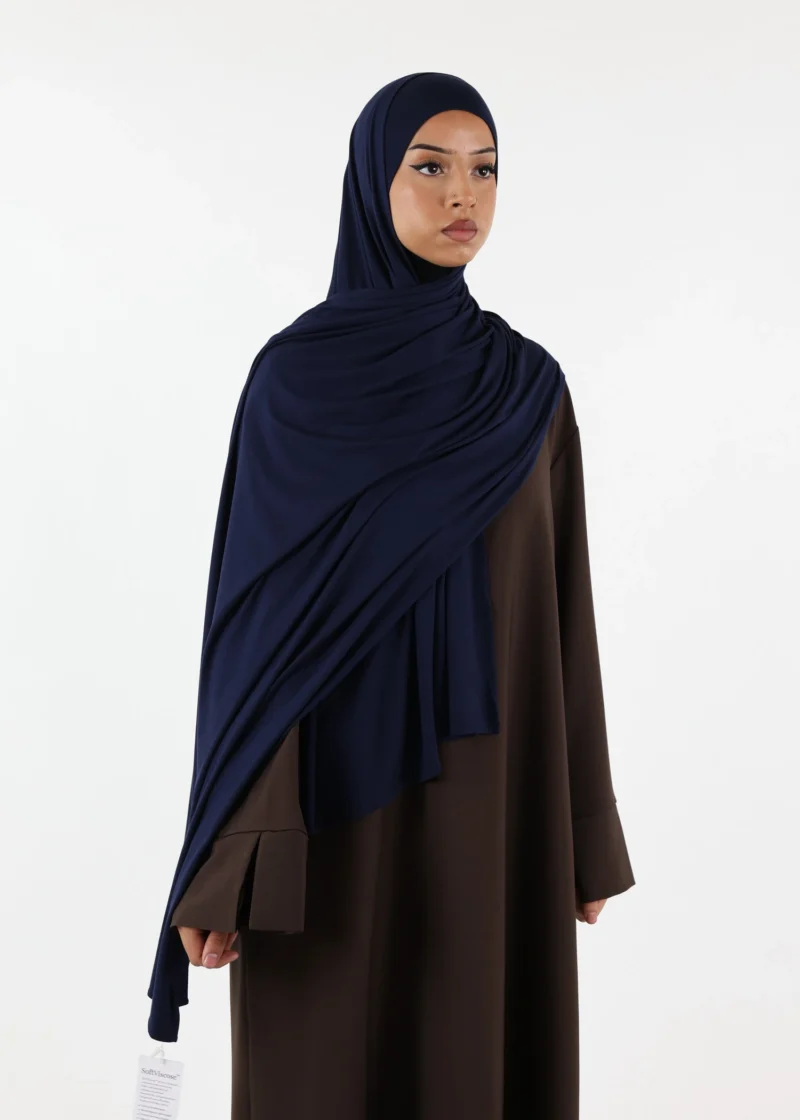 Alternative view of Jersey closed-cap underscarf - Soft Viscose - Navy