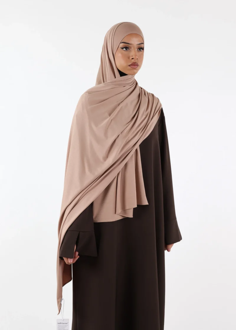 Jersey closed-cap underscarf - Soft Viscose - Pink Taupe - Image 3