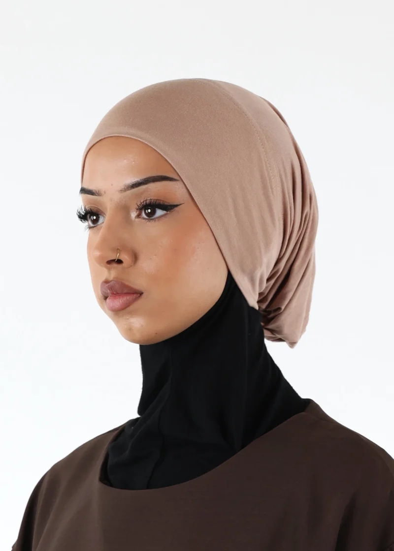 Alternative view of Jersey closed-cap underscarf - Soft Viscose - Pink Taupe