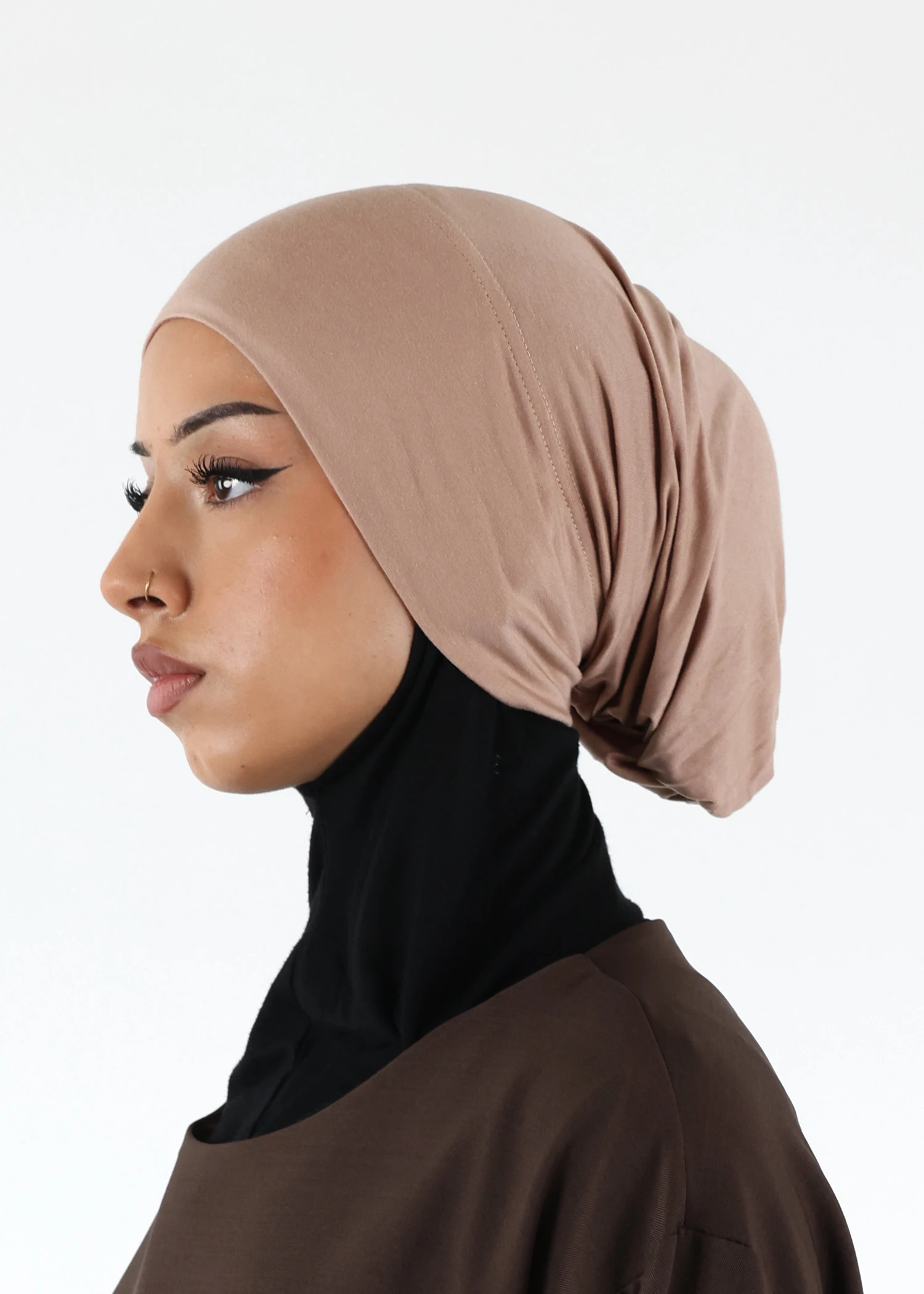 Jersey closed-cap underscarf - Soft Viscose - Pink Taupe