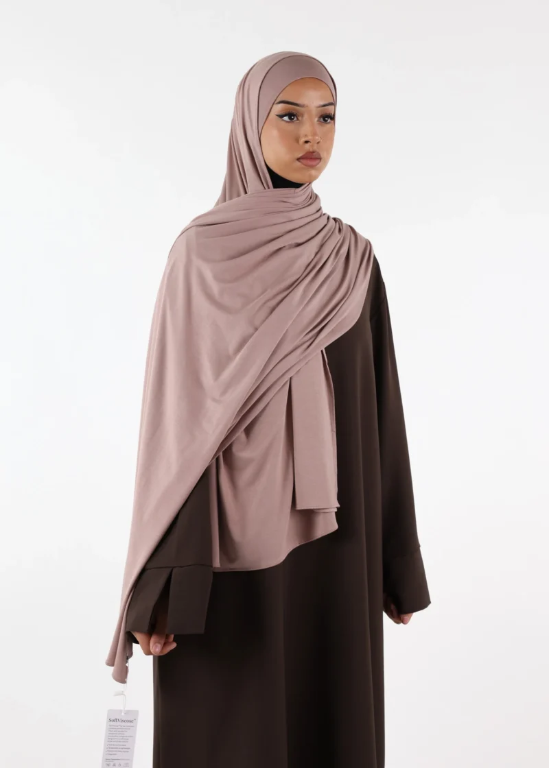 Jersey closed-cap underscarf - Soft Viscose - Purple Taupe - Image 4