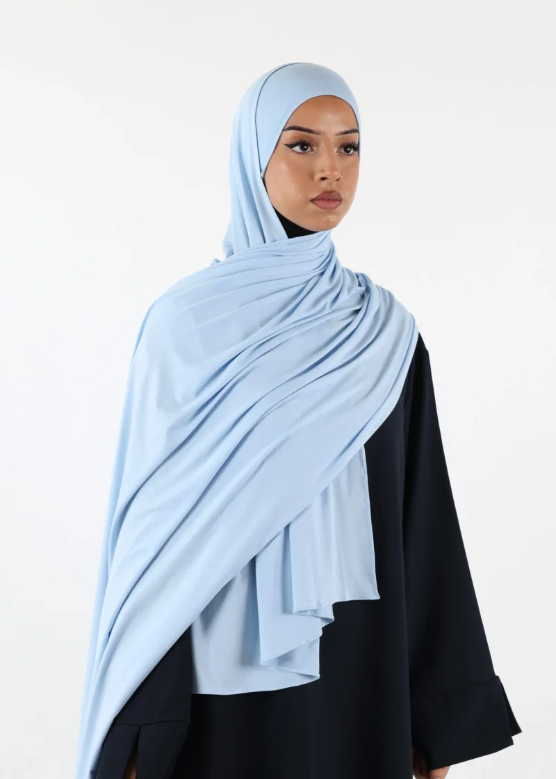 Alternative view of Jersey closed-cap underscarf - Soft Viscose - Sky Blue
