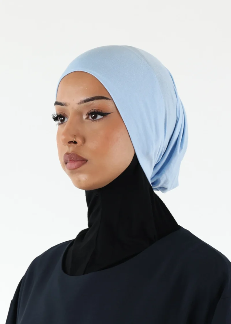 Jersey closed-cap underscarf - Soft Viscose - Sky Blue - Image 4