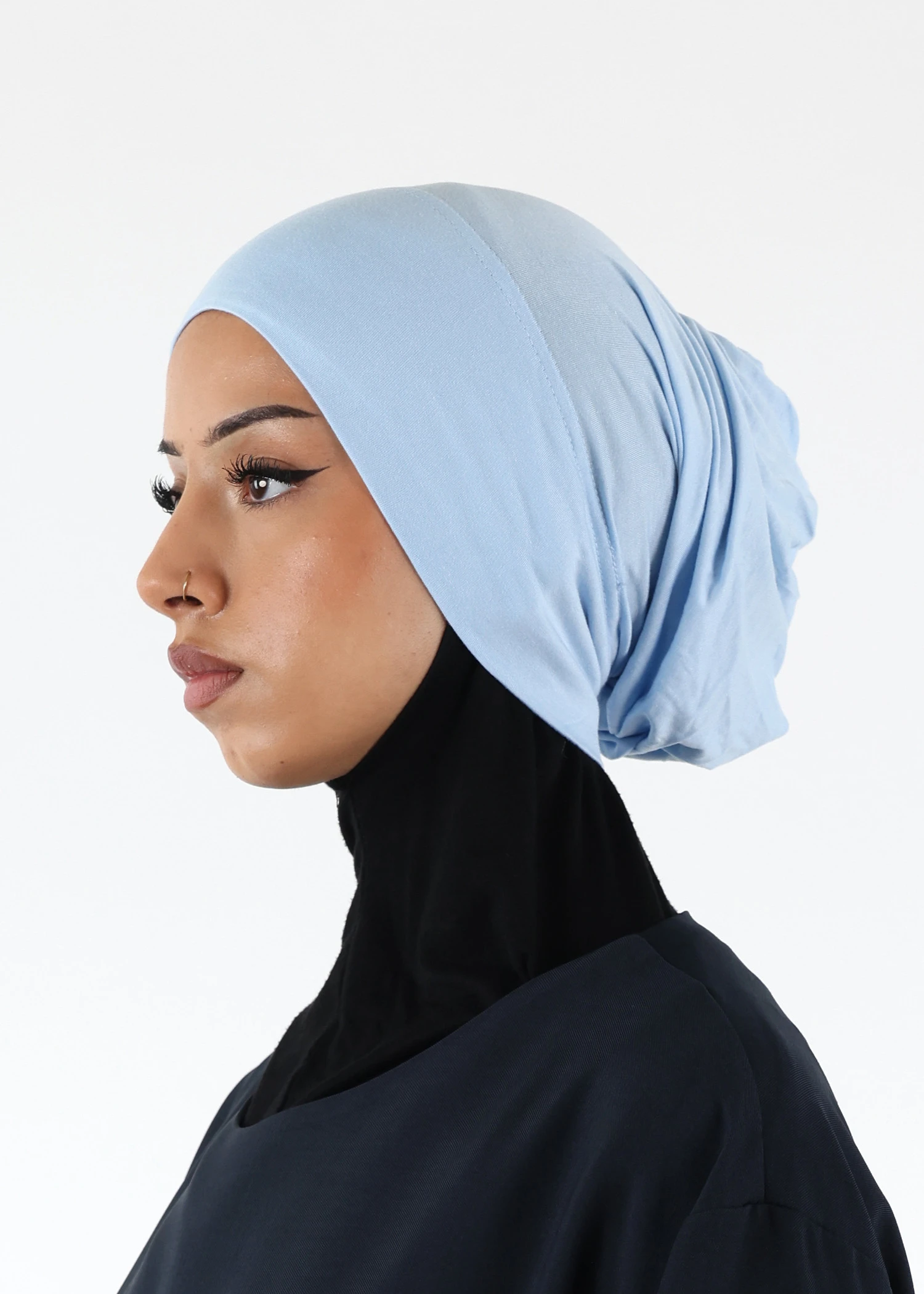 Jersey closed-cap underscarf - Soft Viscose - Sky Blue