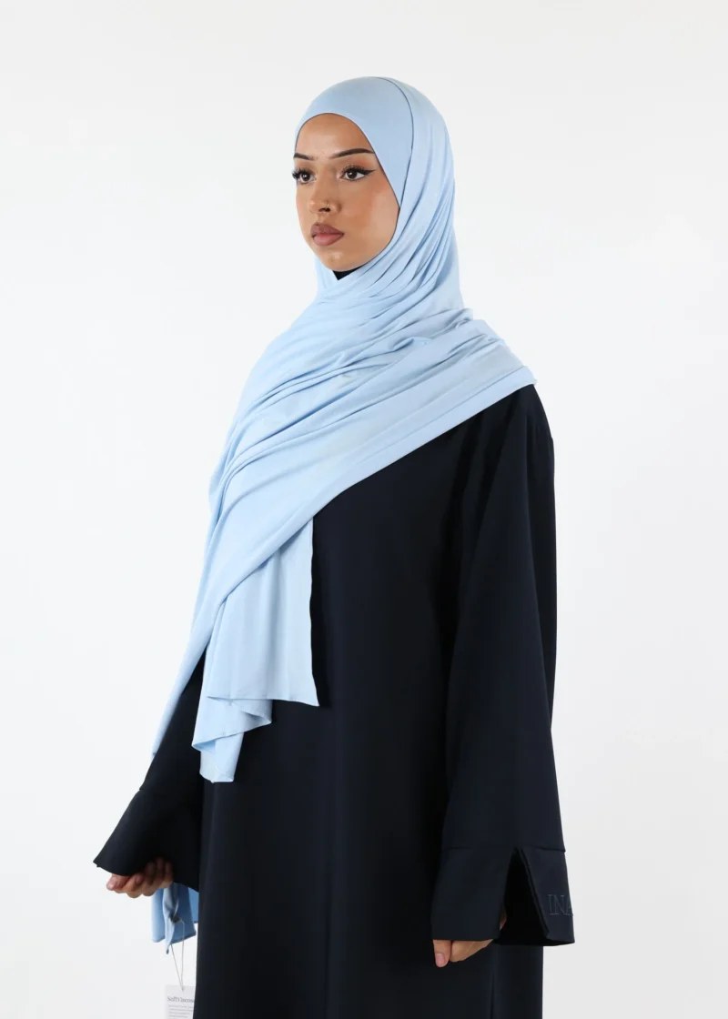 Jersey closed-cap underscarf - Soft Viscose - Sky Blue - Image 3