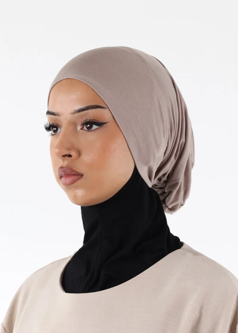 Jersey closed-cap underscarf - Soft Viscose - Taupe - Image 3