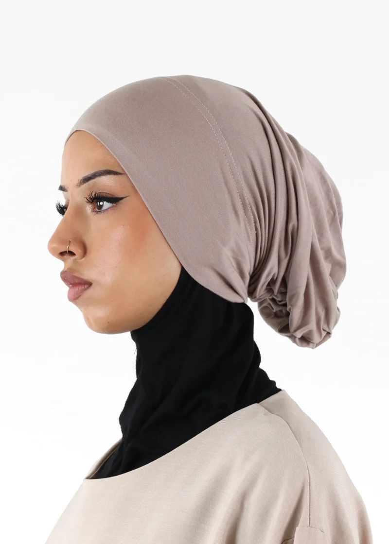 Jersey closed-cap underscarf - Soft Viscose - Taupe
