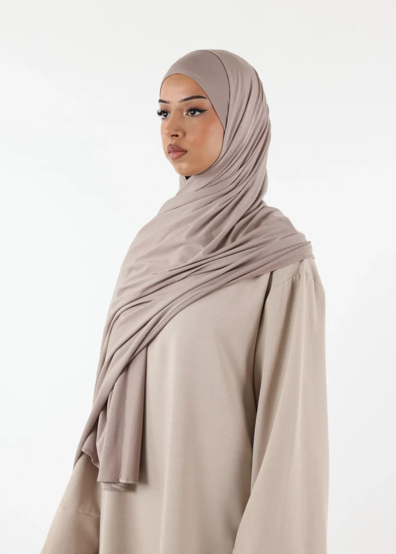 Alternative view of Jersey closed-cap underscarf - Soft Viscose - Taupe