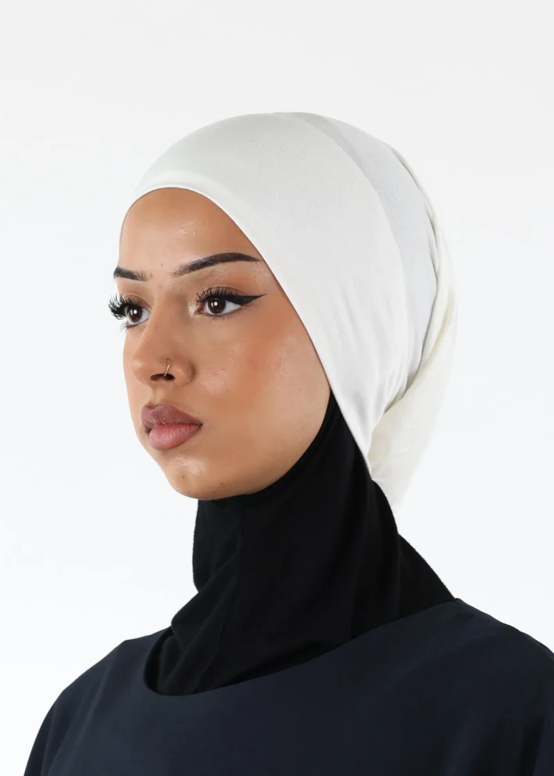 Jersey closed-cap underscarf - Soft Viscose - Off White - Image 3