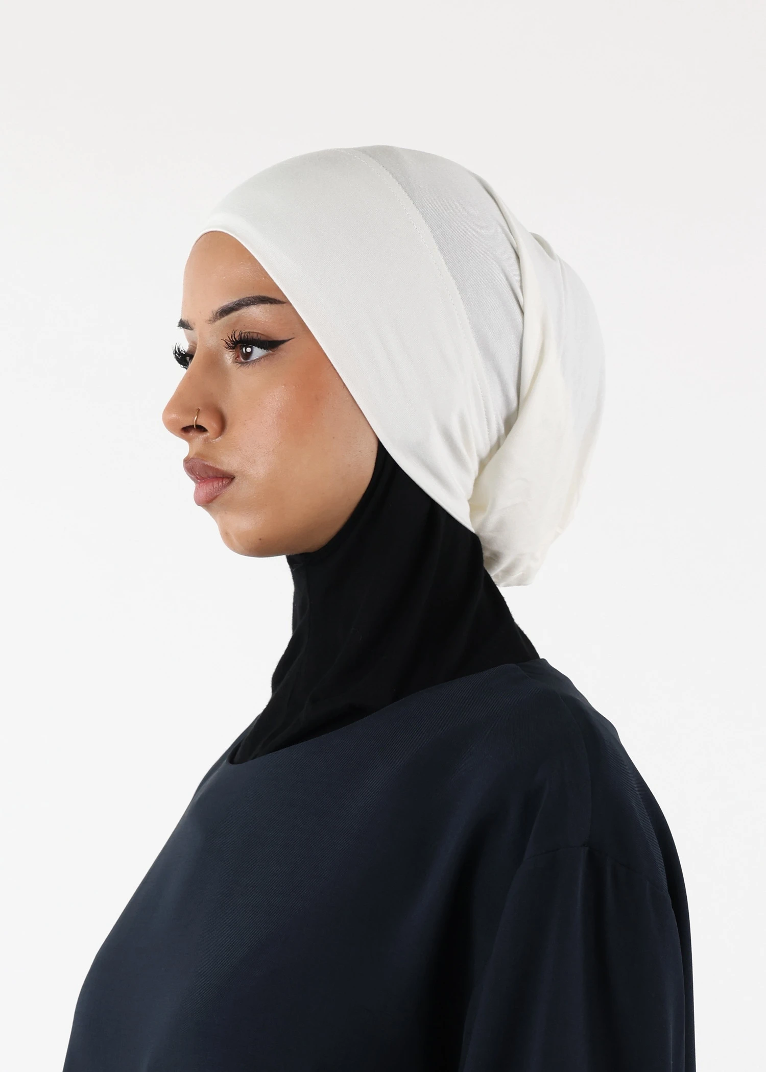 Jersey closed-cap underscarf - Soft Viscose - Off White