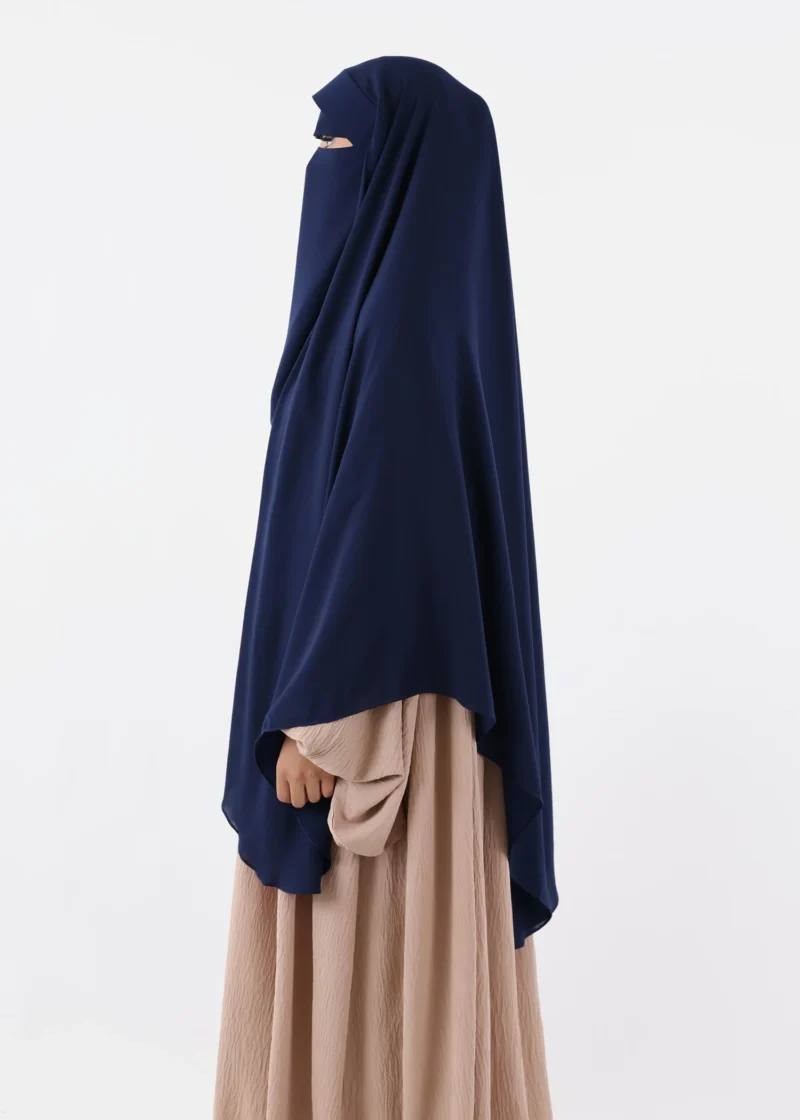 Niqab Khimar Set Cap Full Coverage - Navy - Image 6