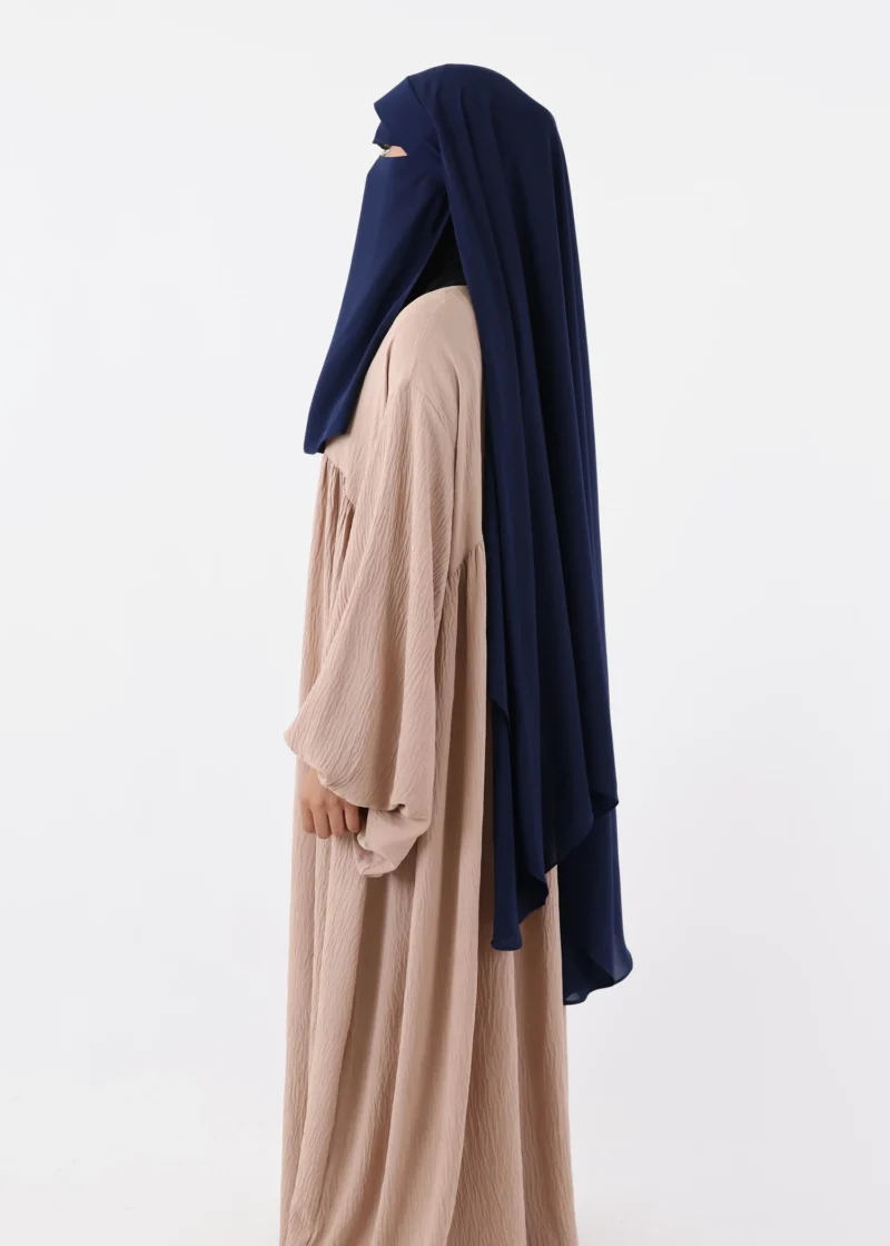 Niqab Khimar Set Cap Full Coverage - Navy - Image 8