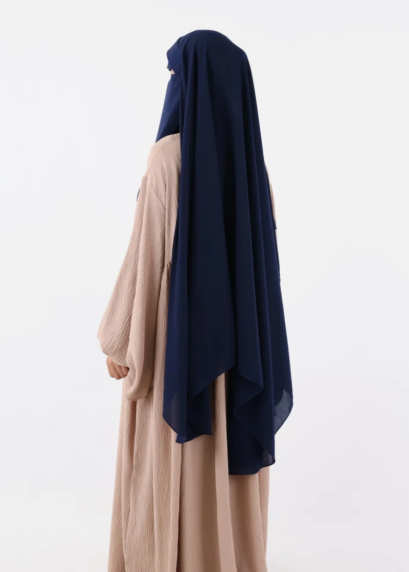 Niqab Khimar Set Cap Full Coverage - Navy - Image 9