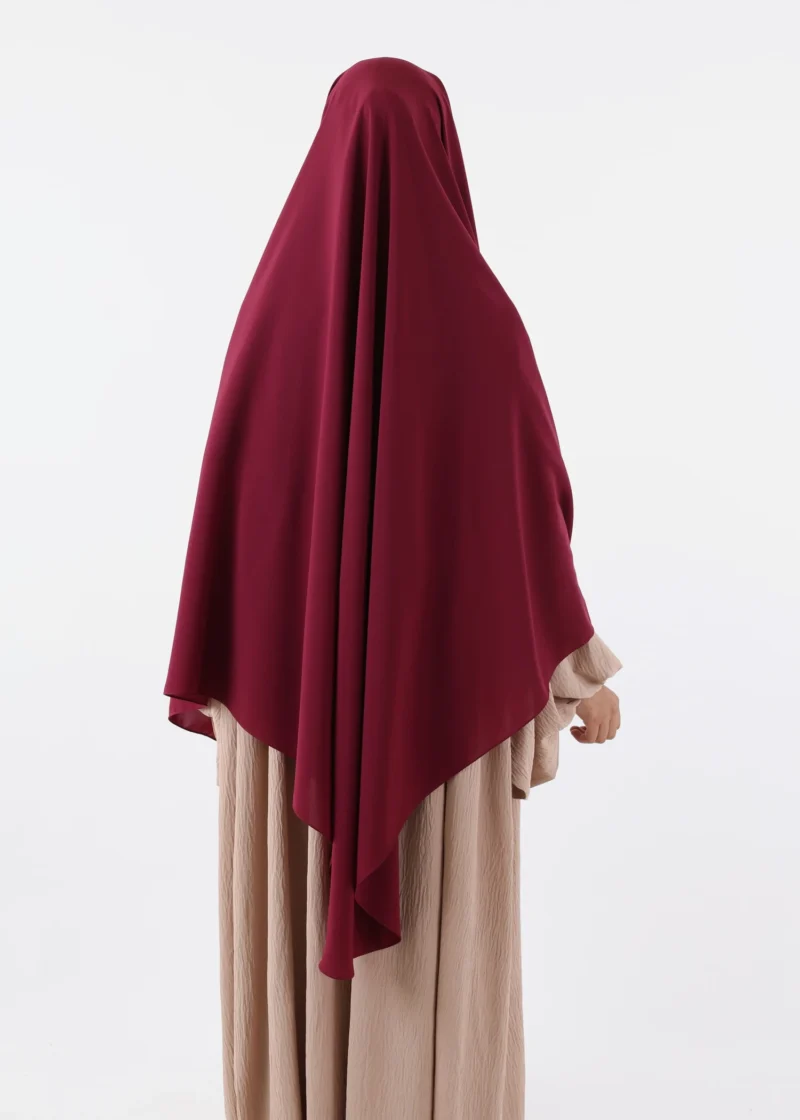 Niqab Khimar Set Cap Full Coverage - Raspberry - Image 4
