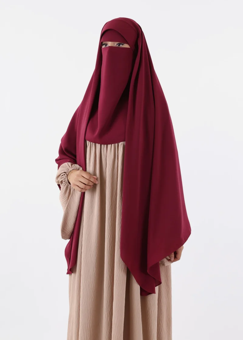 Alternative view of Niqab Khimar Set Cap Full Coverage - Raspberry