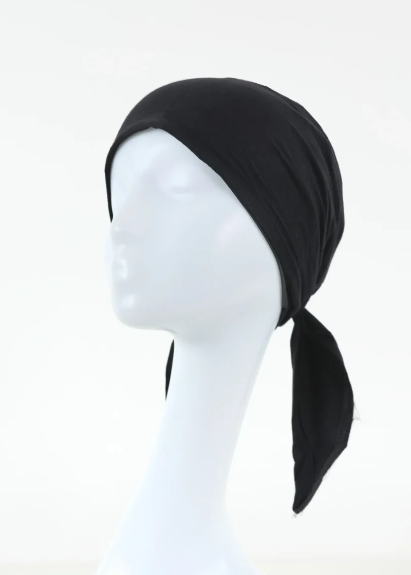 Alternative view of Satin Lined Tie Back  Cap Black