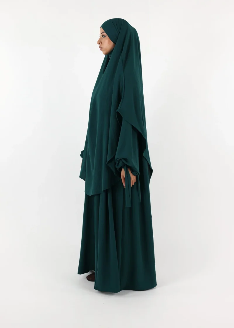 ABAYA and KHIMAR Set Ruqayya - Dark Green - Image 3