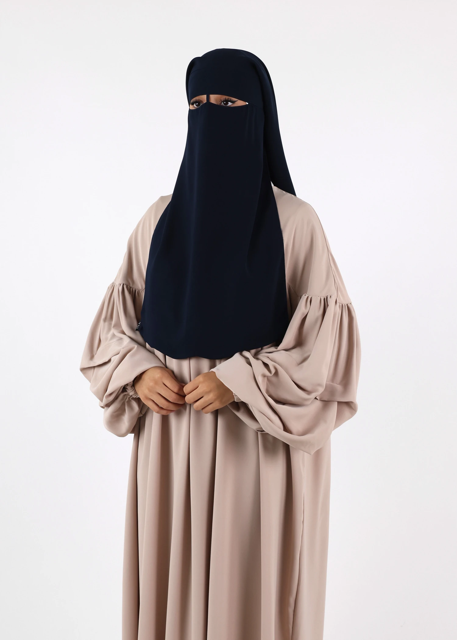 2 Layer Niqab with Nose String – Medium – Navy