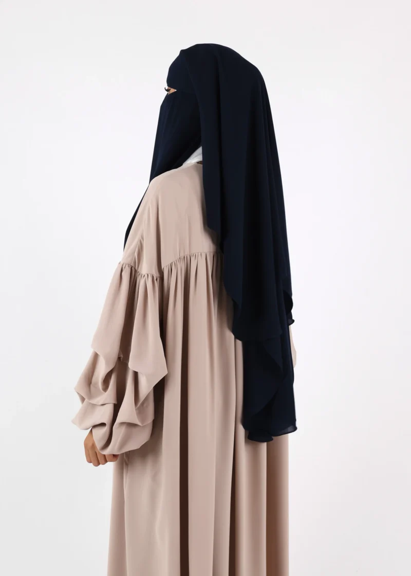 Alternative view of 2 Layer Niqab with Nose String – Medium – Navy