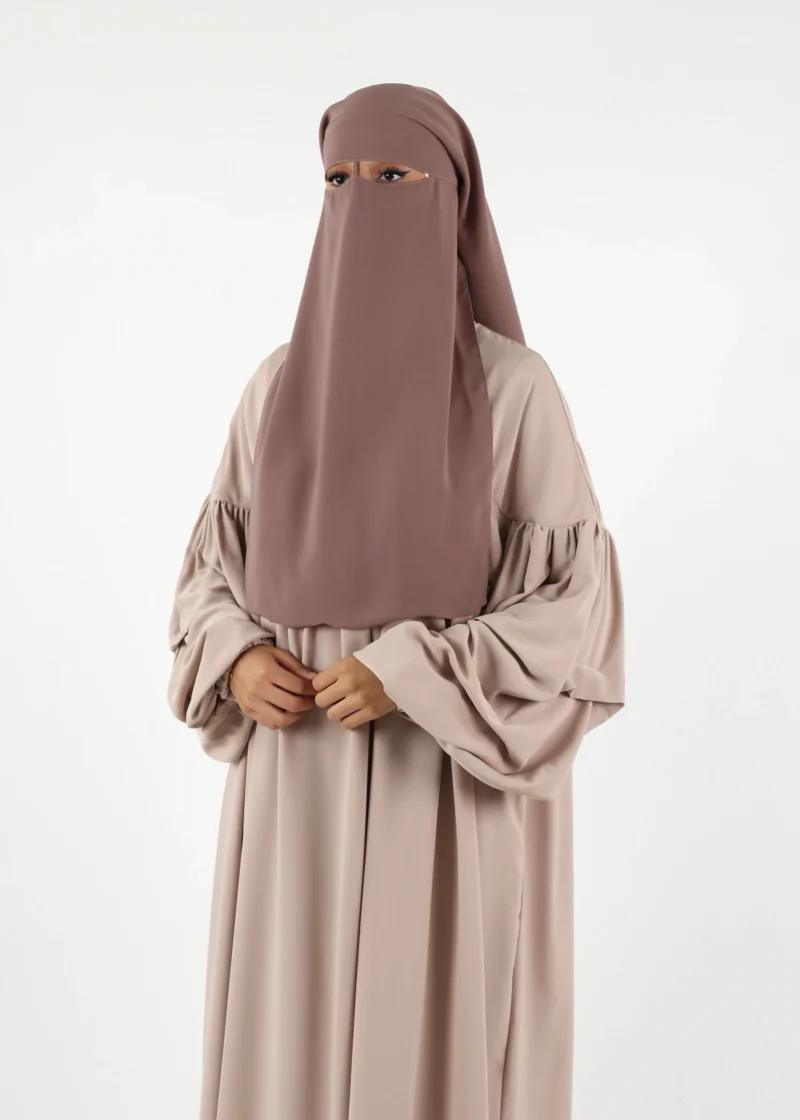 2 Layer Niqab with Nose String – Medium – Soft Taupe