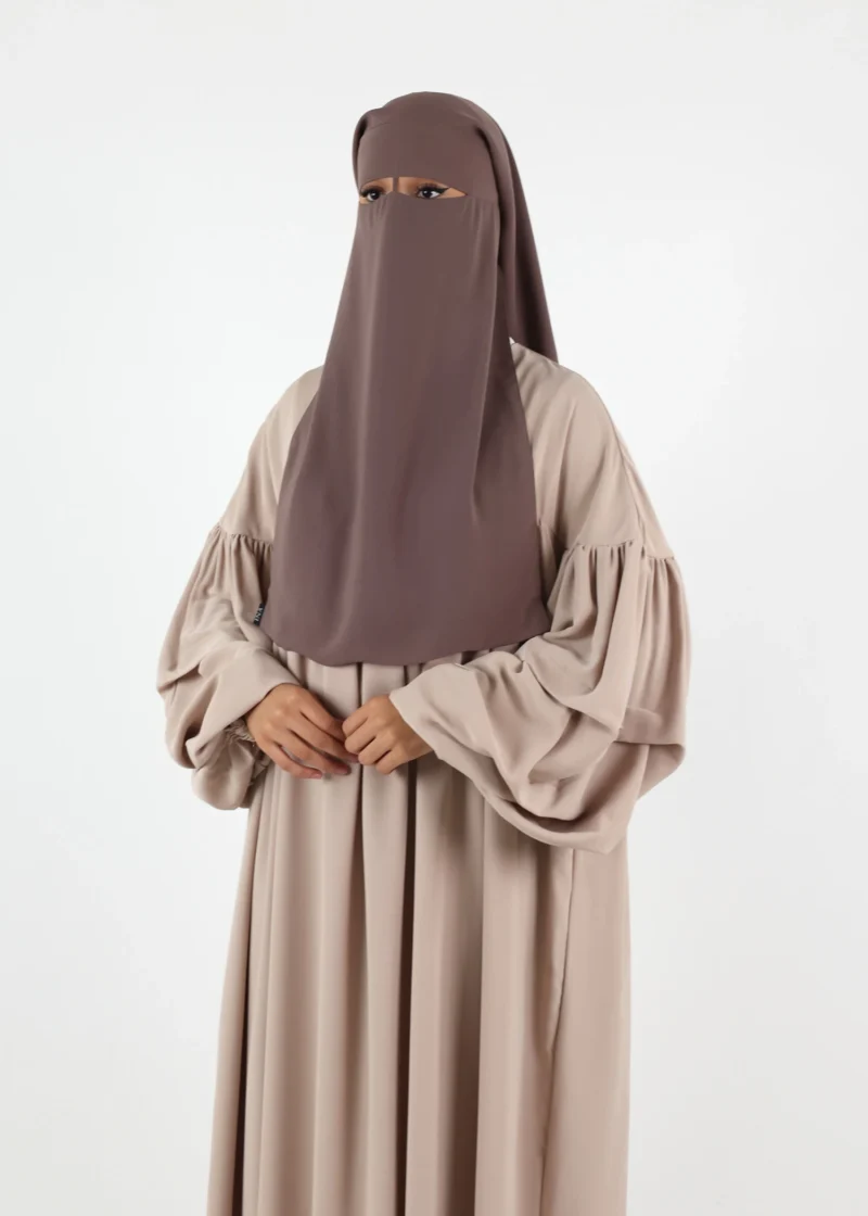 2 Layer Niqab with Nose String – Medium – Taupe - Image 4