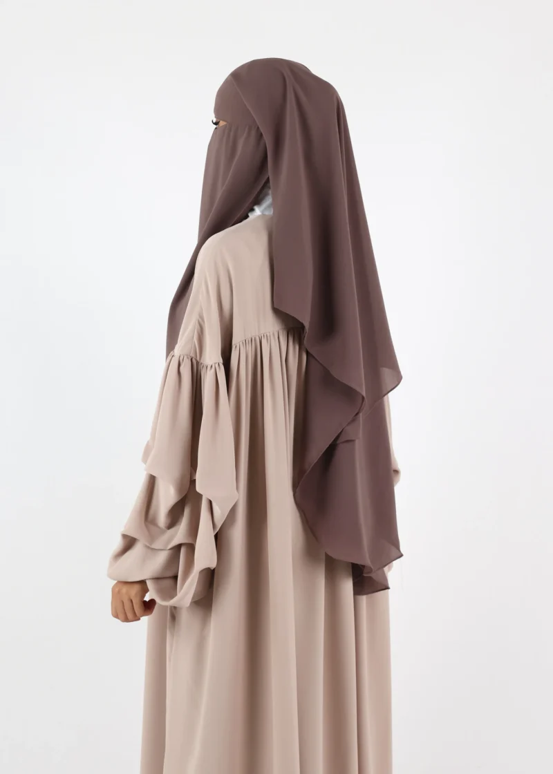Alternative view of 2 Layer Niqab with Nose String – Medium – Taupe