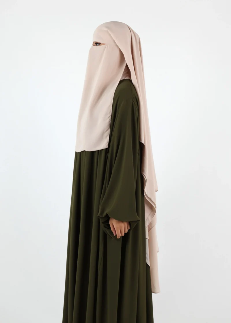 2 Layer Niqab with Nose String – Long – Cream Beige - Image 4