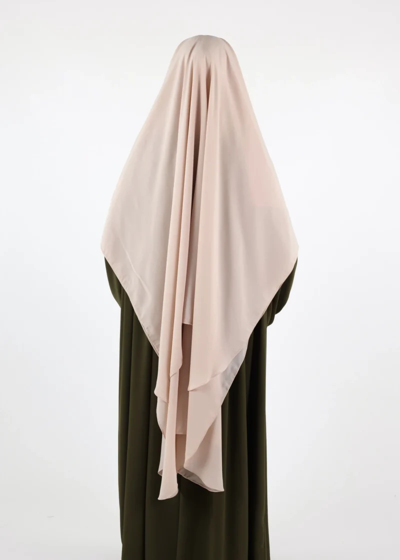 Alternative view of 2 Layer Niqab with Nose String – Long – Cream Beige