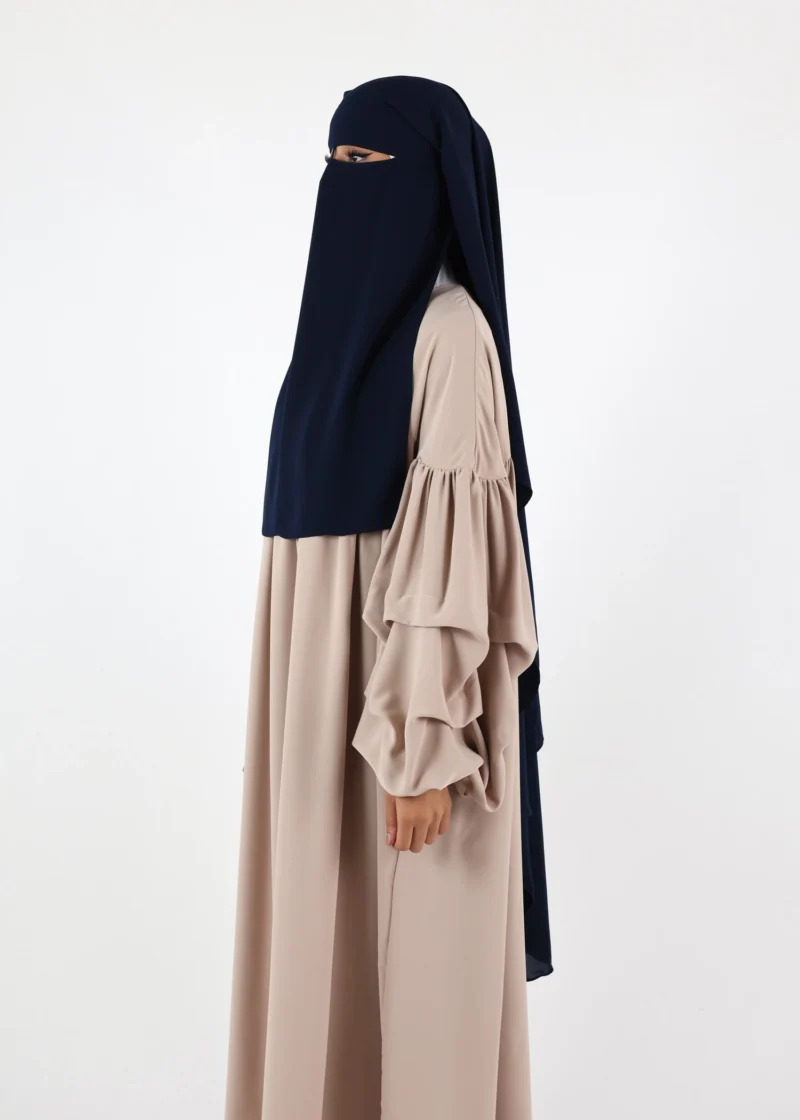2 Layer Niqab with Nose String – Long – Navy - Image 3