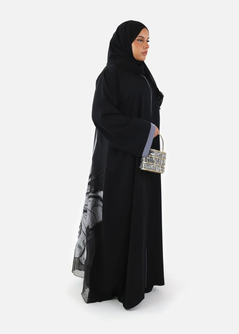 Floral Cascade Abaya - Image 4