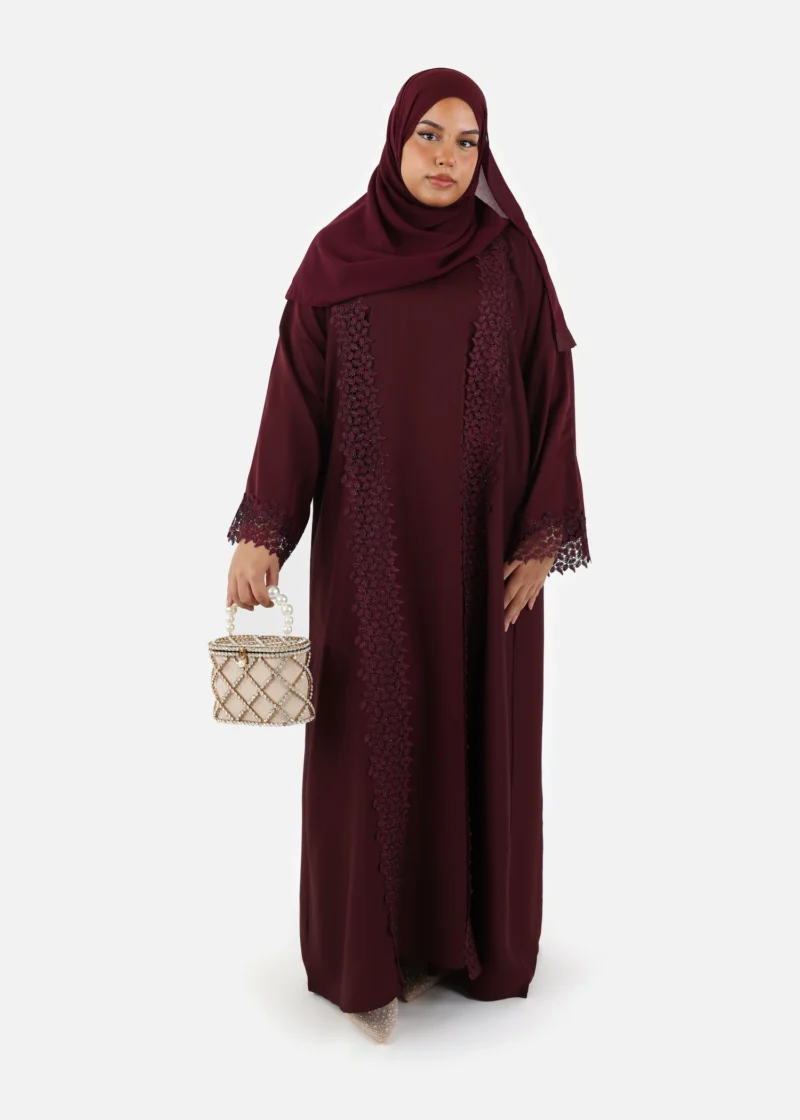 Floral Grace Abaya Kimono Set - Image 3