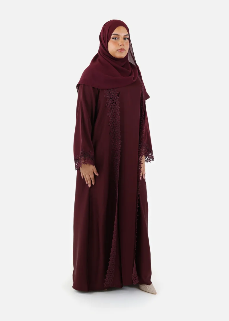 Floral Grace Abaya Kimono Set