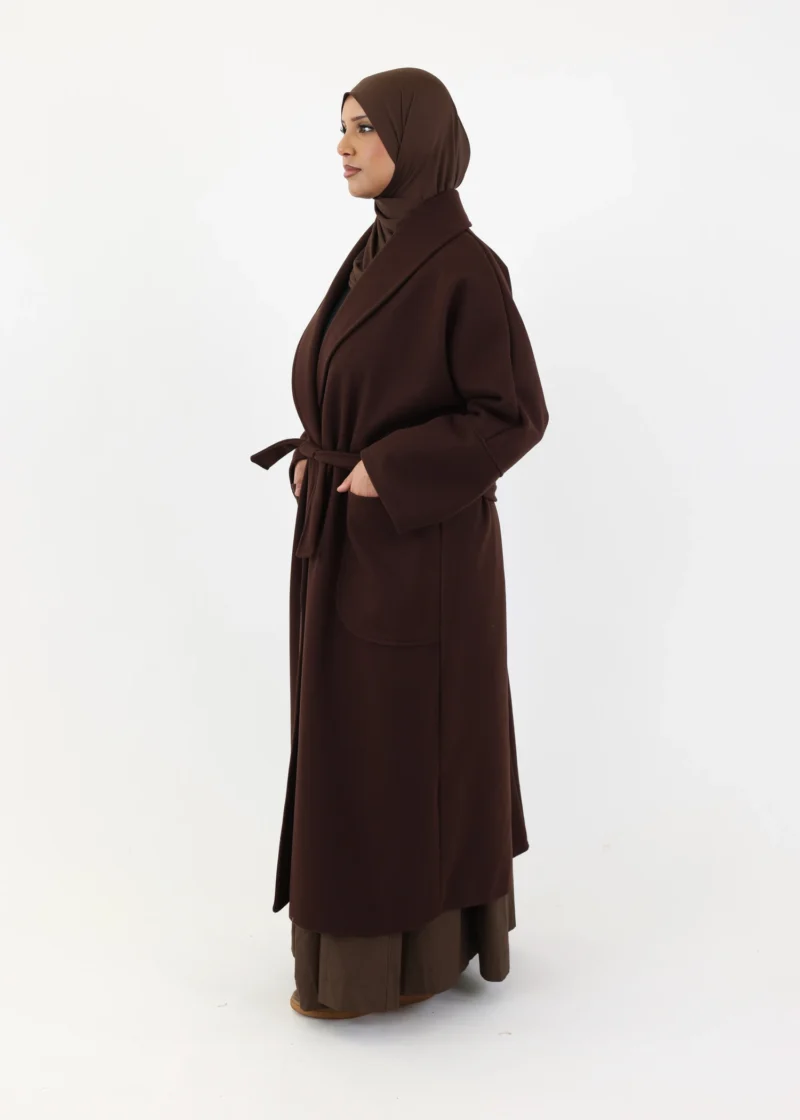 Belted Coat - Coffee - Image 3