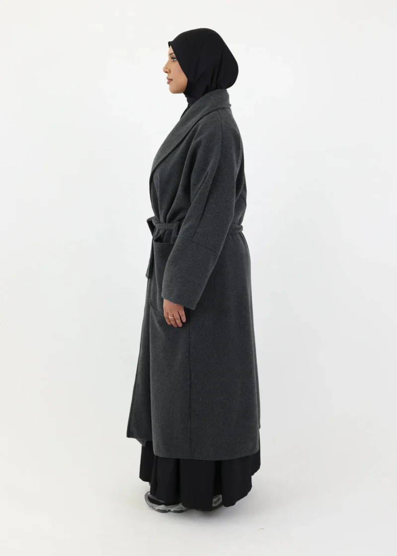 Alternative view of Belted Coat - Dark Grey