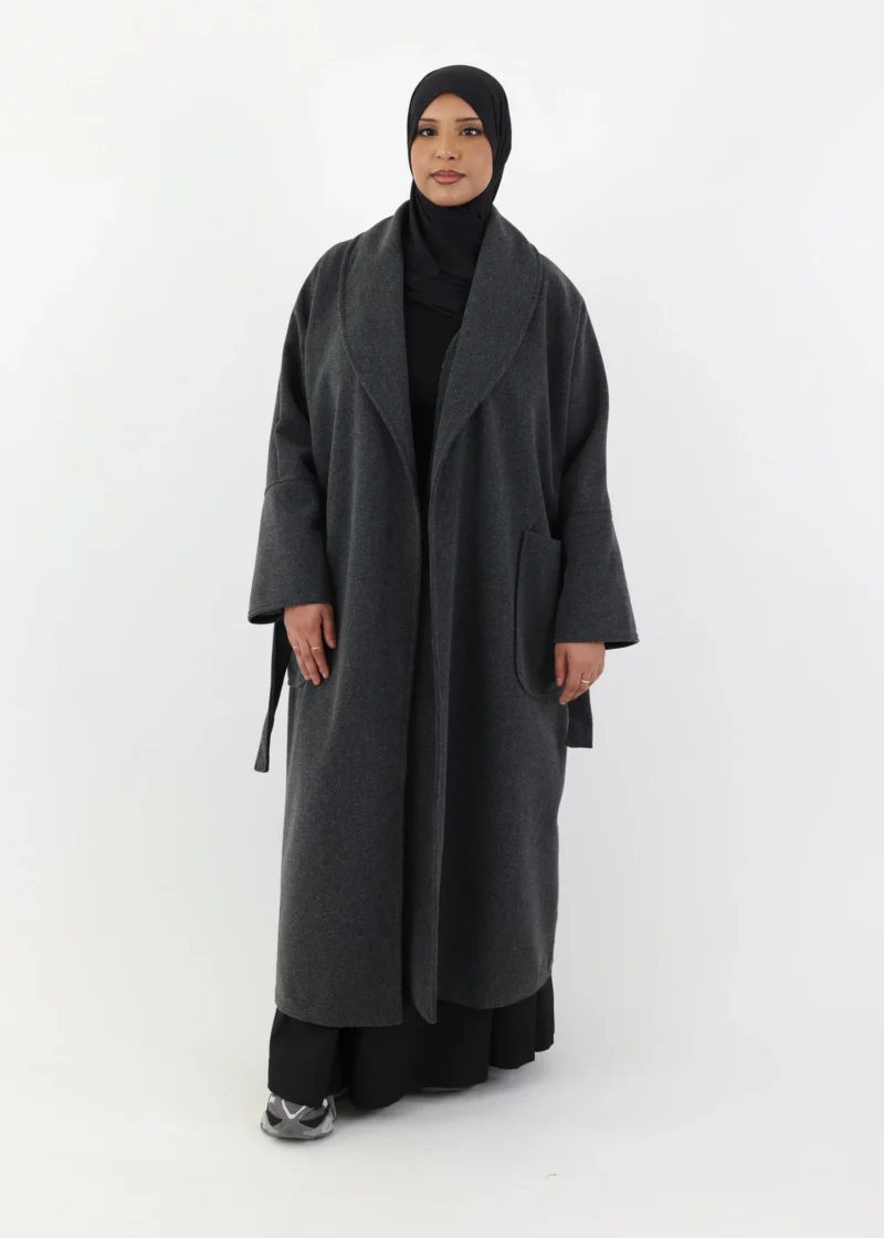 Belted Coat - Dark Grey