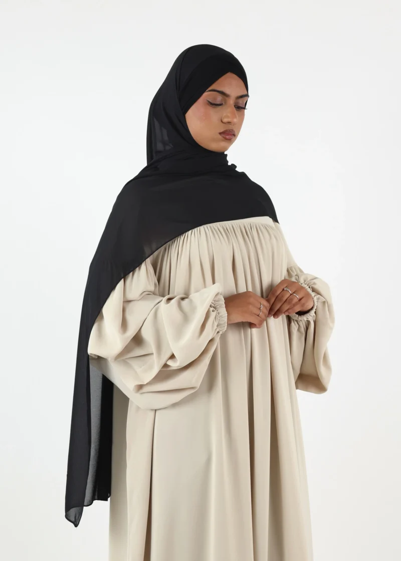 Alternative view of Chiffon with Jersey Cap Instant Hijab - Black