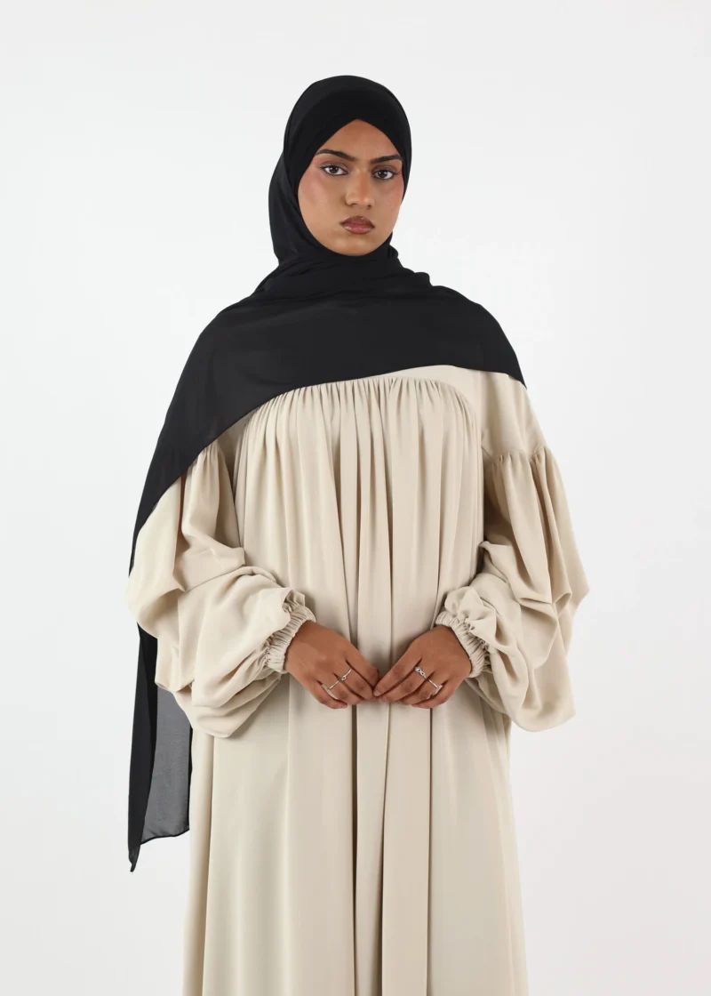 Chiffon with Jersey Cap Instant Hijab - Black