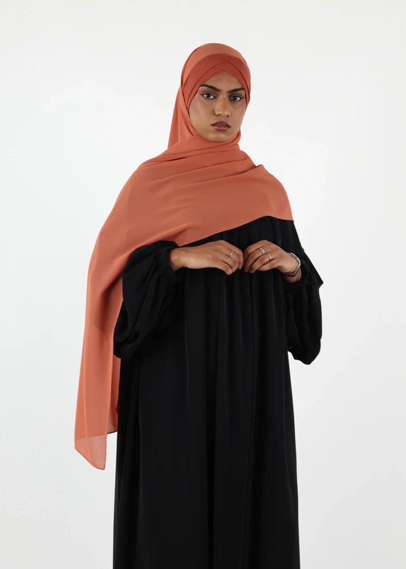 Alternative view of Chiffon with Jersey Cap Instant Hijab - Brique