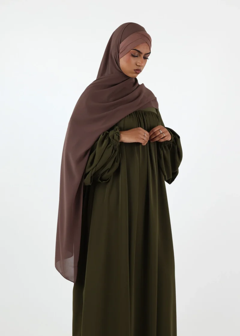 Alternative view of Chiffon with Jersey Cap Instant Hijab - Dark Taupe